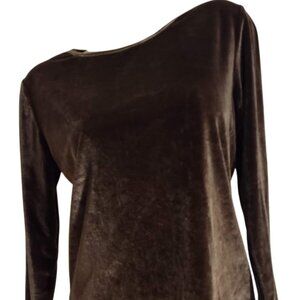 WOMEN BEAUTIFUL BROWN QUALITY VELVET TOP SZ S